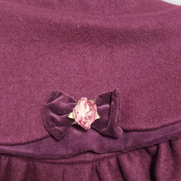 Vtg Rothschild Girl Wool Victorian Capelet Coat Wine Purple Sz 4T Holiday Church - Picture 10 of 16
